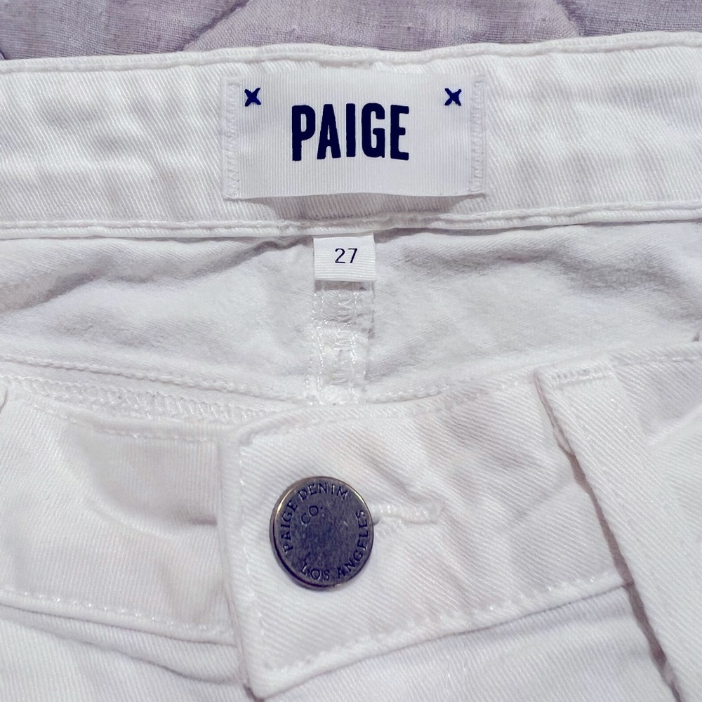 Paige white jeans, Kylie crop, size 27
